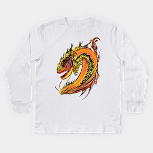 Gold fish monster Kids Long Sleeve T-Shirt